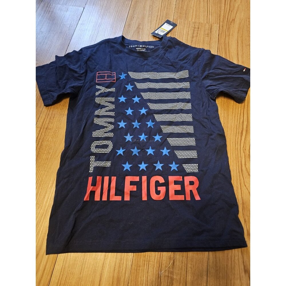 Tommy Hilfiger T Shirt Red White and Blue Boys Size Medium Youth